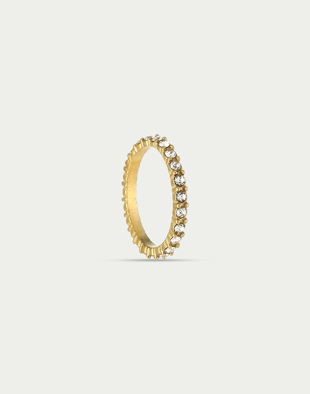 Ring met kristal steentjes 2mm