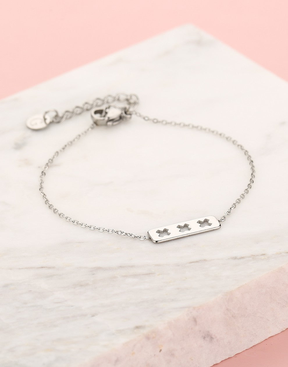 Armband Amsterdamse kruisjes zilverkleurig