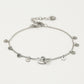 Armband dubbele hartjes met muntjes in zilverkleurig