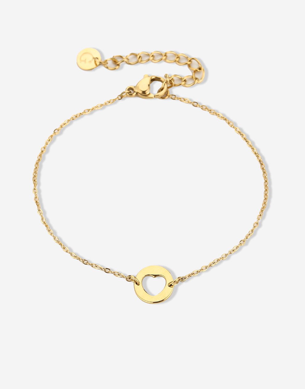 armband uitgesneden hartje goudkleurig
