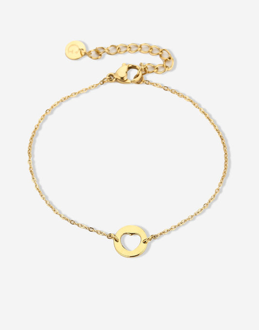 armband uitgesneden hartje goudkleurig