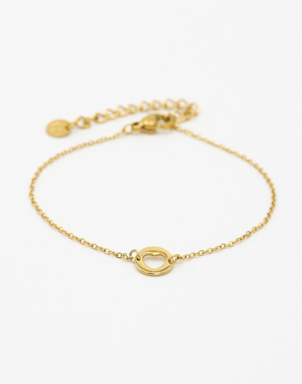 armband uitgesneden hartje goudkleurig