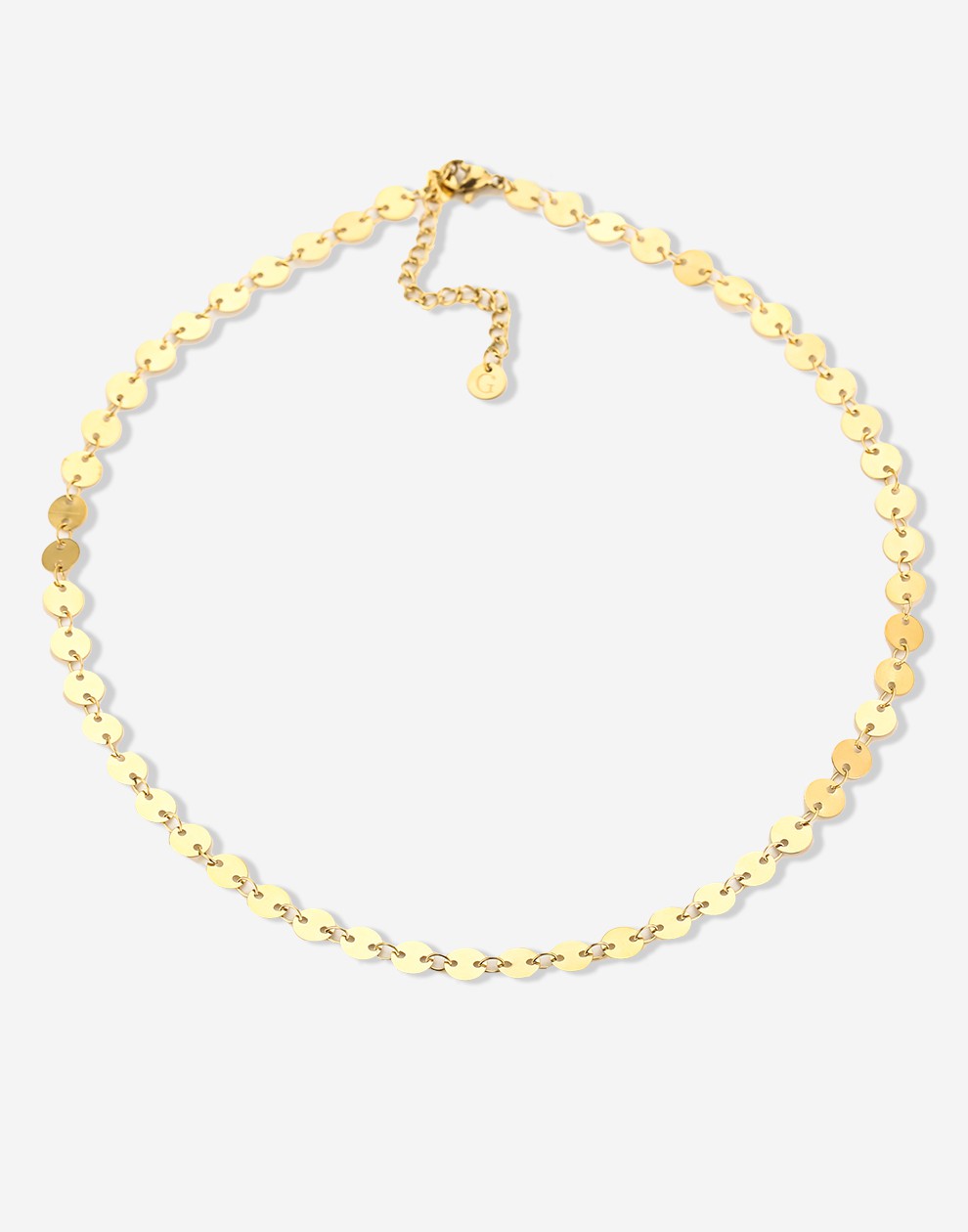 munt pailletten ketting goudkleurig