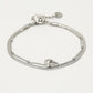 Dubbelle armband snake chain en hartjes zilverkleurig