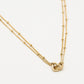 ketting bolletjes met dubbele hartjes goudkleurig