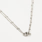 ketting bolletjes met dubbele hartjes zilverkleurig