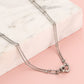 ketting bolletjes met dubbele hartjes zilverkleurig