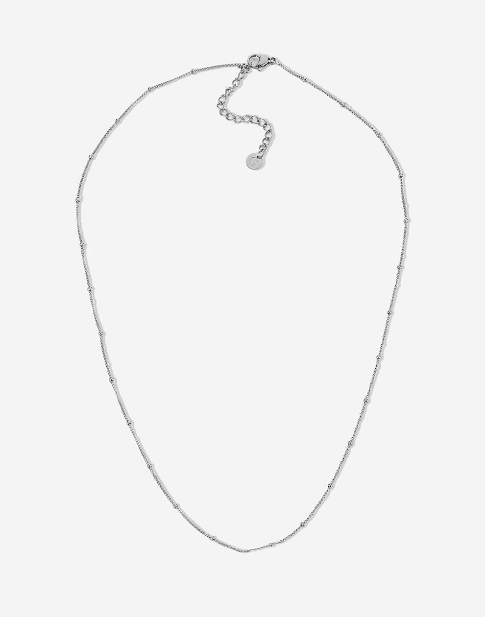 Ketting zilverkleurig bolletjes 50cm