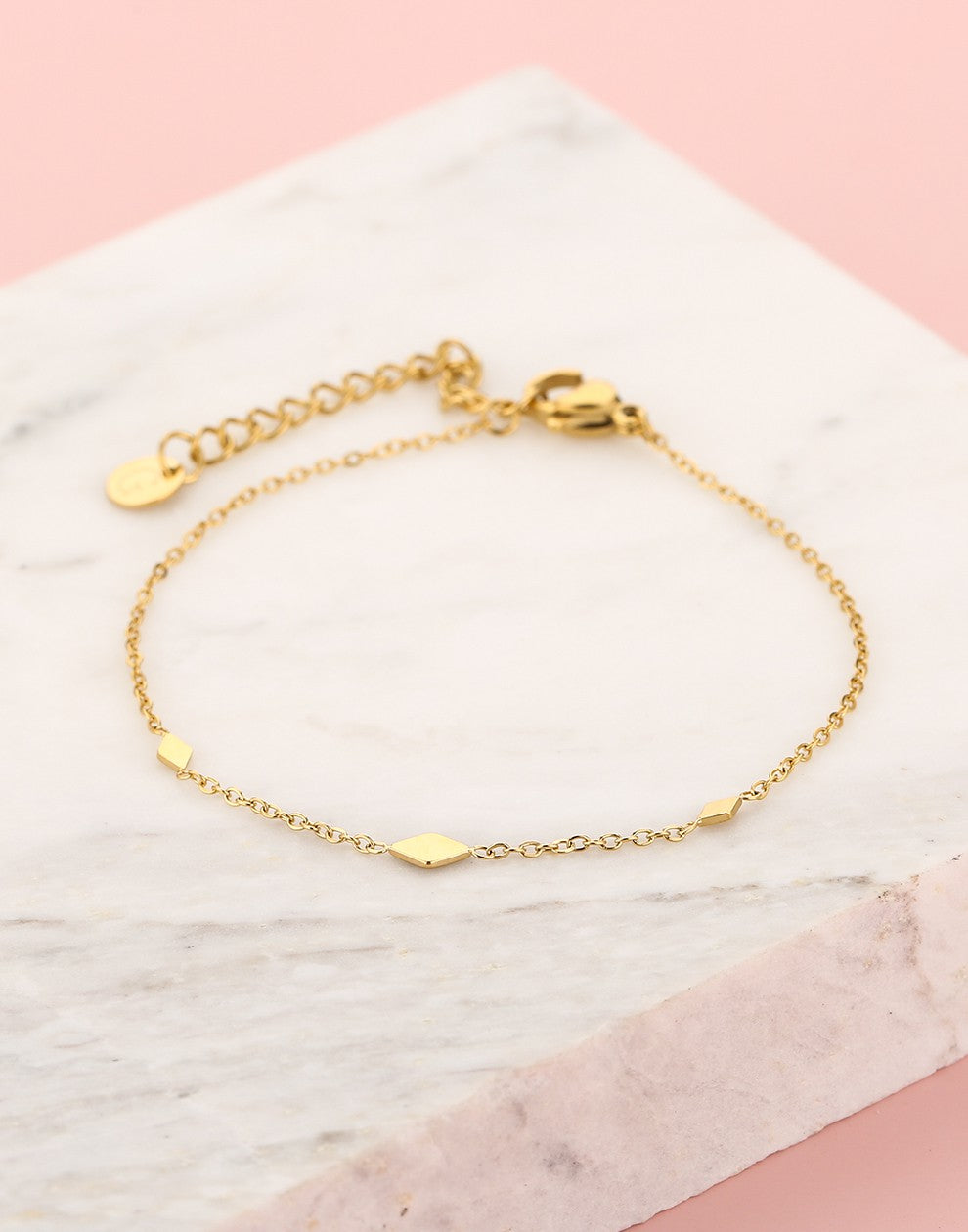 armband ruitjes goudkleurig