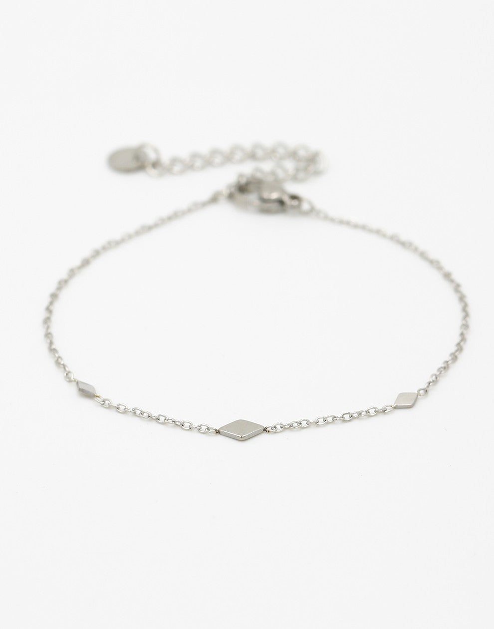 armband ruitjes zilverkleurig