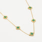 Ketting klavers smaragdgroen goudkleurig