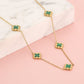 Ketting klavers smaragdgroen goudkleurig