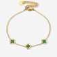 Armband klavers smaragdgroen goudkleurig
