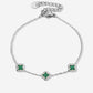 Armband klavers smaragdgroen zilverkleurig