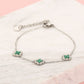 Armband klavers smaragdgroen zilverkleurig