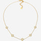 Ketting klavers met steentjes goudkleurig
