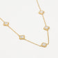Ketting klavers met steentjes goudkleurig