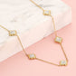 Ketting klavers met steentjes goudkleurig