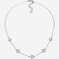 Ketting klavers met steentjes zilverkleurig