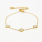 Armband klavers met steentjes goudkleurig
