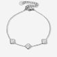 Armband klavers met steentjes zilverkleurig