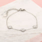 Armband klavers met steentjes zilverkleurig