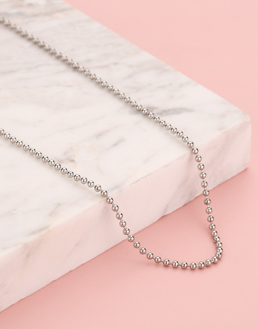 Ketting ball chain mini zilverkleurig