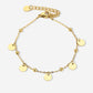 Bead bracelet with gold-colored coins