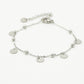 Silver-colored beaded bracelet with coins