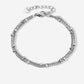 Bracelet with double silver-colored beads