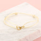bracelet double hearts beige gold-colored
