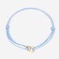armband dubbele hartjes blauw goudkleurig