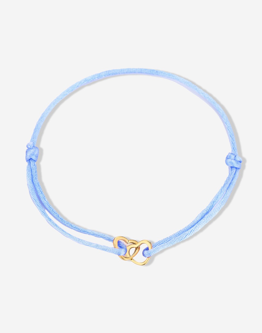 armband dubbele hartjes blauw goudkleurig