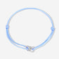 armband dubbele hartjes blauw zilverkleurig