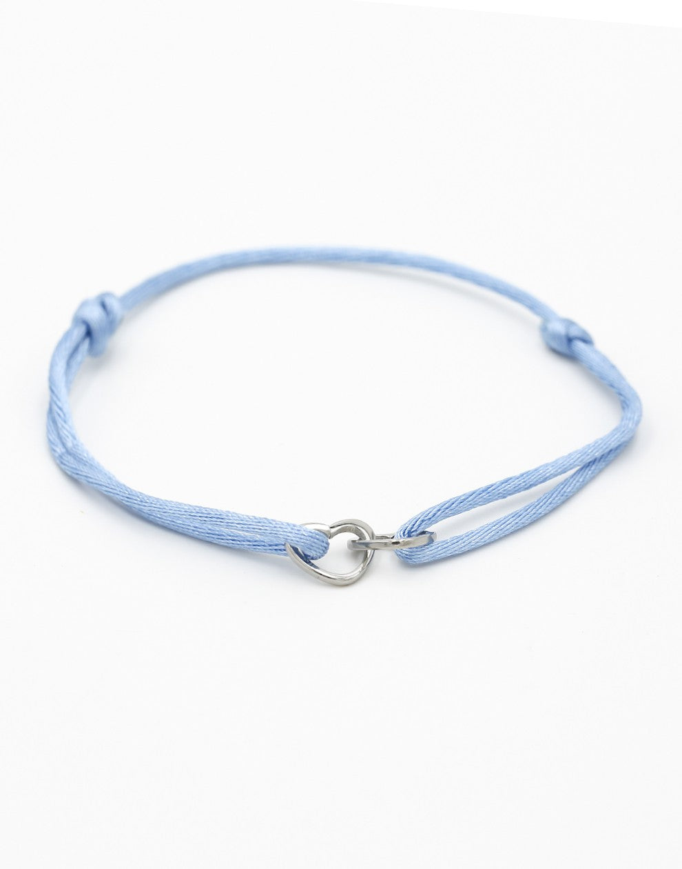 armband dubbele hartjes blauw zilverkleurig
