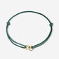 armband dubbele hartjes groen goudkleurig