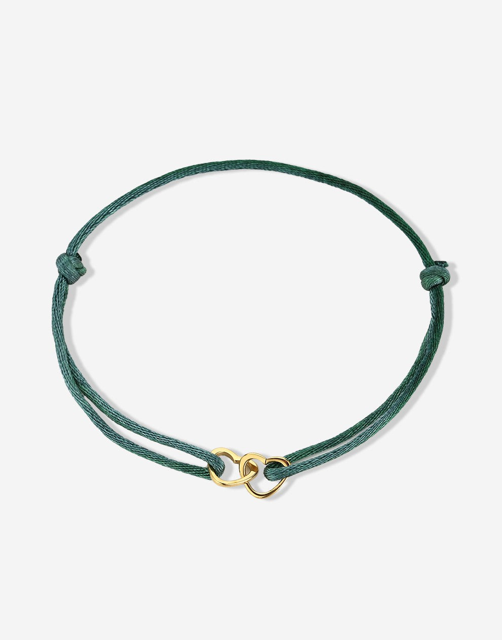 armband dubbele hartjes groen goudkleurig