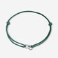 armband dubbele hartjes groen zilverkleurig