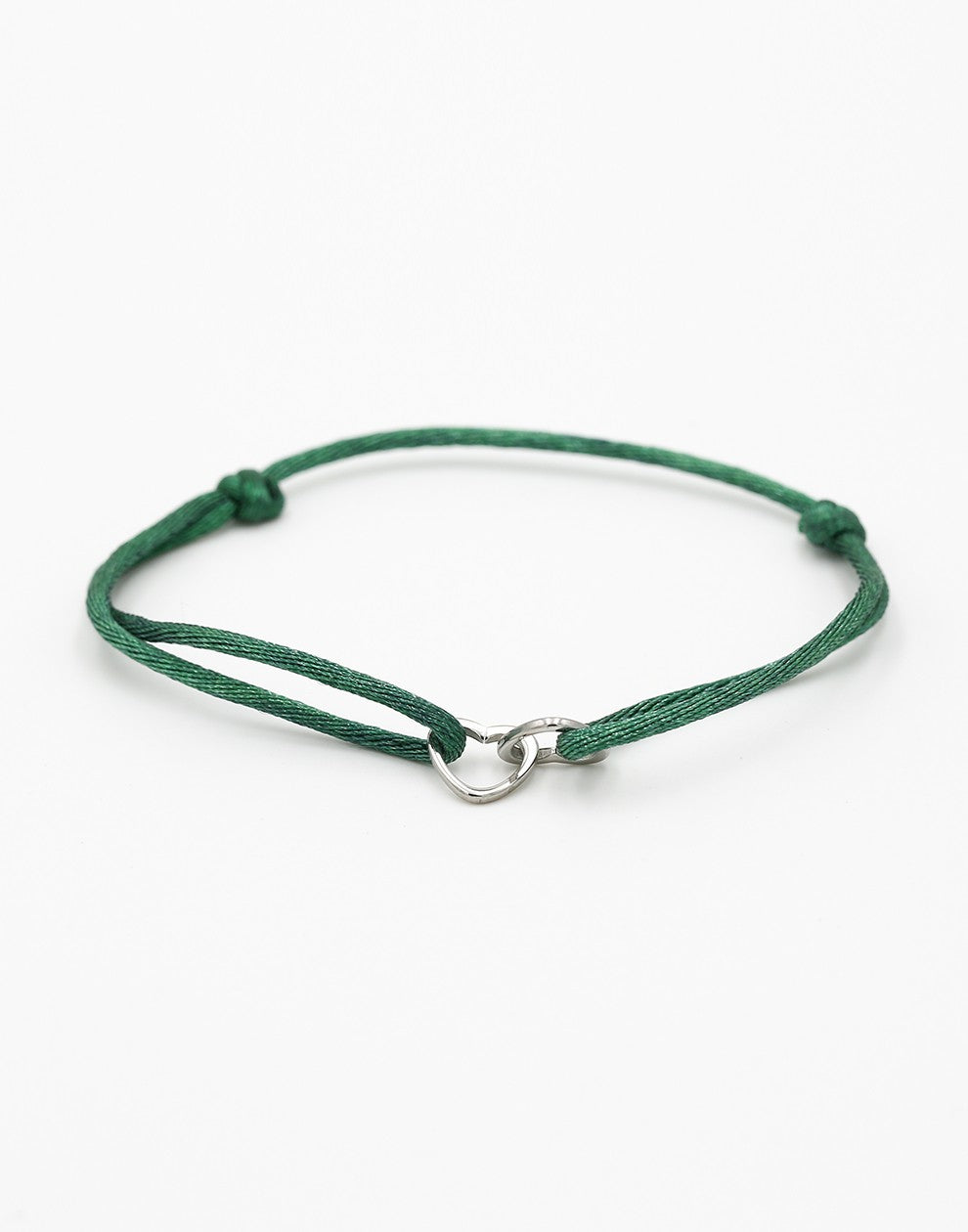 armband dubbele hartjes groen zilverkleurig