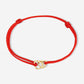 armband dubbele hartjes rood goudkleurig