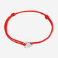 armband dubbele hartjes rood zilverkleurig