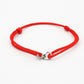 armband dubbele hartjes rood zilverkleurig