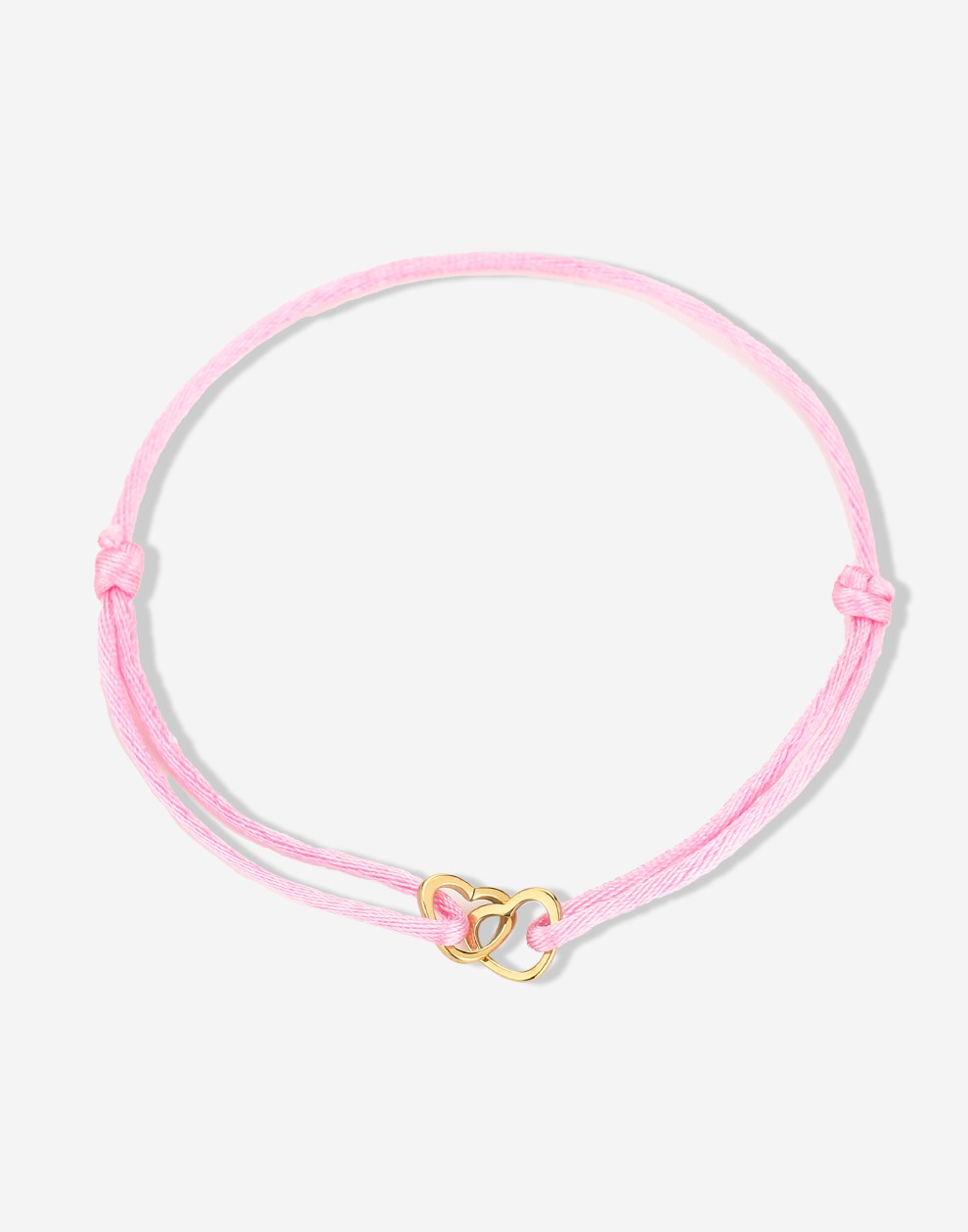 armband dubbele hartjes roze goudkleurig