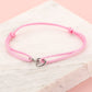 bracelet double hearts pink silver-colored