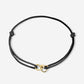armband dubbele hartjes zwart goudkleurig