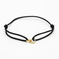 armband dubbele hartjes zwart goudkleurig