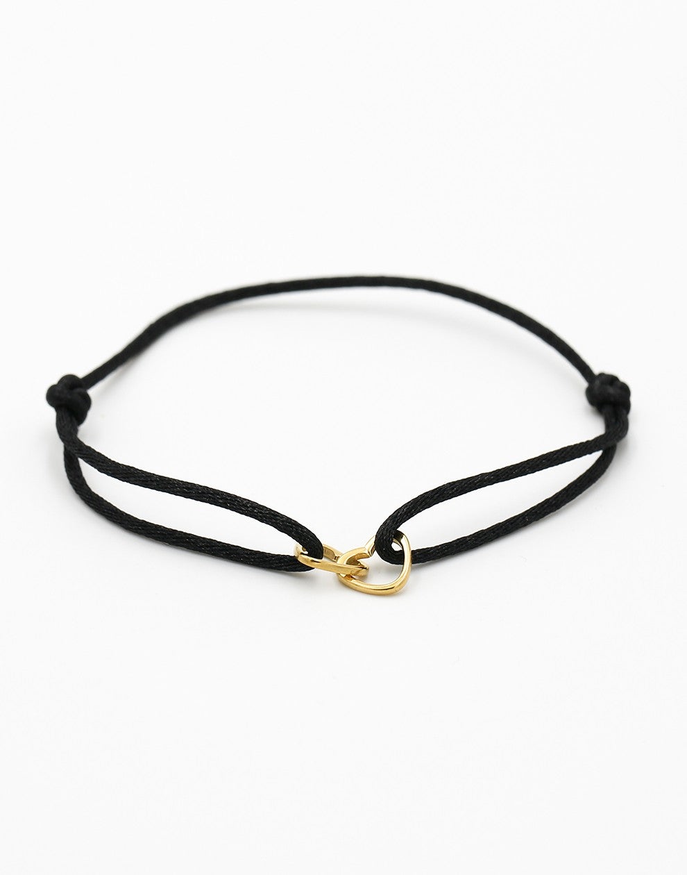 armband dubbele hartjes zwart goudkleurig