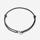 armband dubbele hartjes zwart zilverkleurig