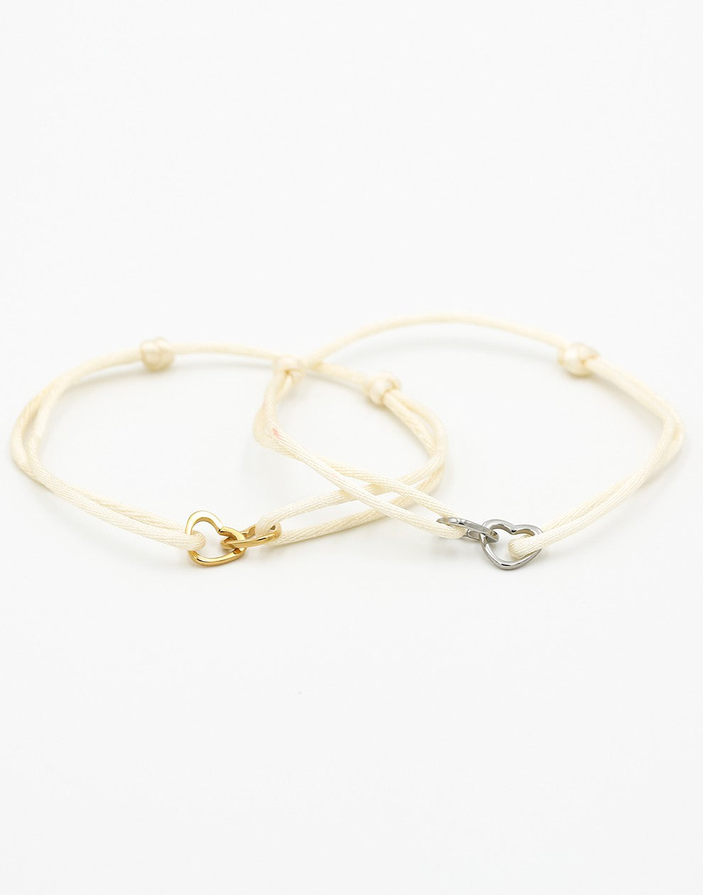 vriendschaps sieraden armbandjes hartjes beige