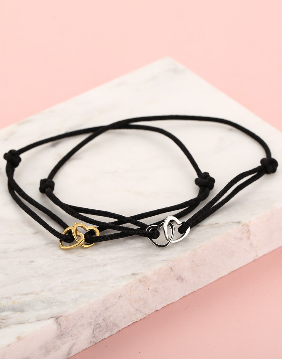 vriendschaps sieraden armbandjes hartjes zwart